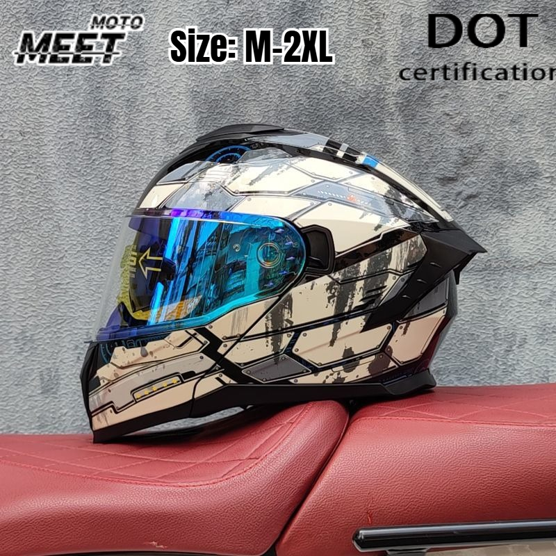 Unisex Full Face Motorcycle Ra - Dual Visor Motorcycle Racing Helmet recension och pris