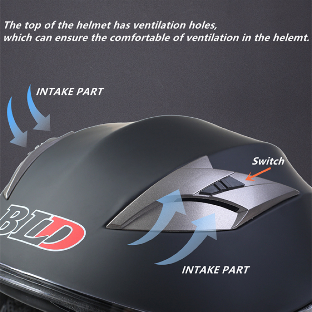 BLD Stylish 3/4 Half Face Helm - Full Face Motorcycle Helmet With Bluetooth recension och pris
