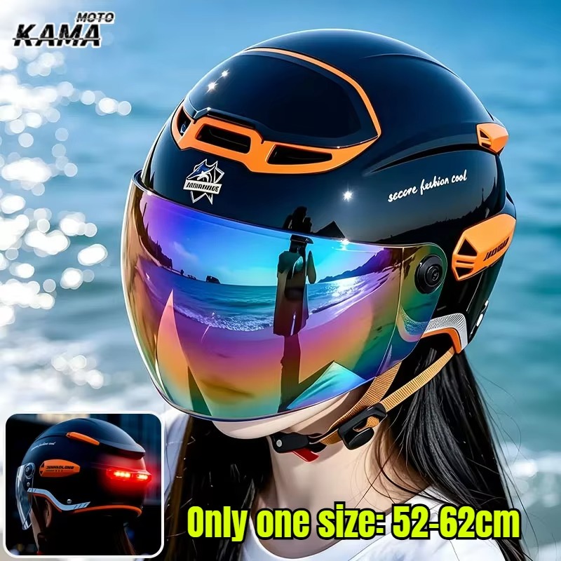 ummer Vintage Motorcycle Helme - Dual Visor Motorcycle Racing Helmet recension och pris